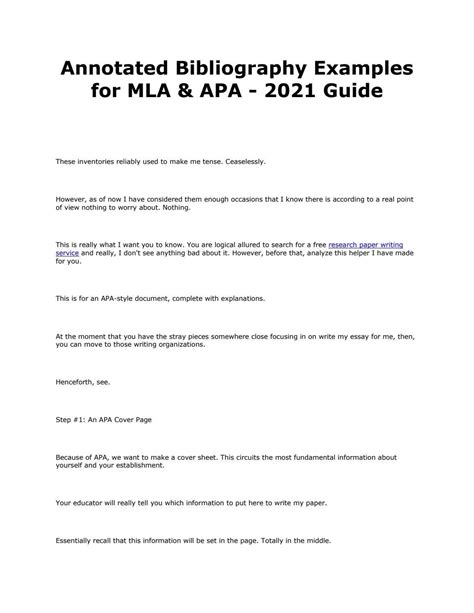 Annotated Bibliography Examples for MLA & APA - 2021 Guide by Ben Alex ...