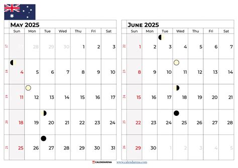 May Calendar 2025 Australia