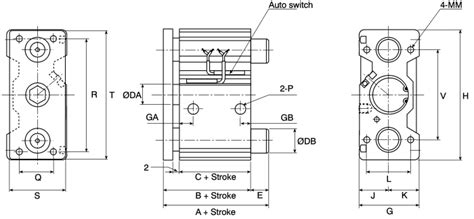 EMGQM20-20 SMC | SMC Pneumatic Guided Cylinder - 20mm Bore, 20mm Stroke ...