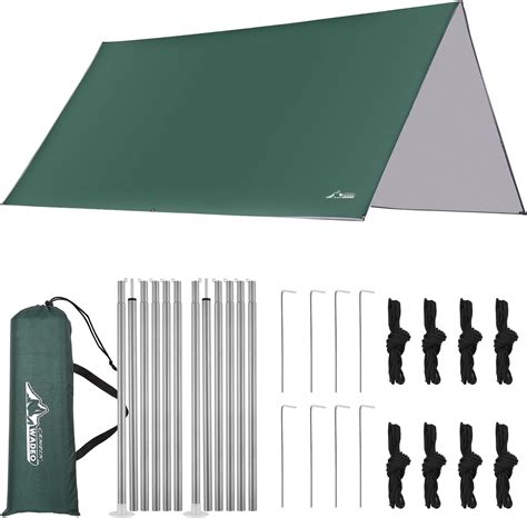 Amazon.com: WADEO Camping Tarp with Poles, Waterproof and Lightweight ...