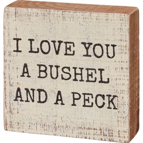I Love You A Bushel And A Peck Block Sign | Primitives By Kathy