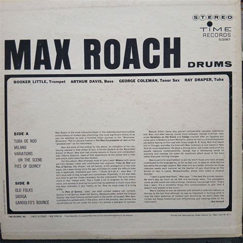 Yahoo!オークション - 米TIME盤LP 赤ラベル深溝 Max Roach / Max Roach...