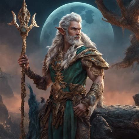 moon elf male druid hunter of the goddess Artemis - AI Generated ...