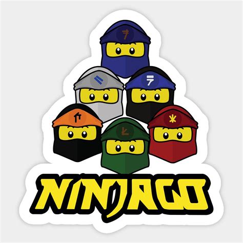 Ninjago Flat Character Design Full Team Sticker | Ninjago Face ...