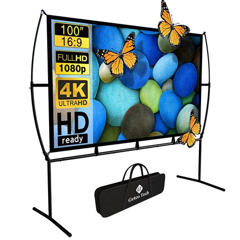 Buy Projector Screen with Stand ,100 inch Projector Screen.16:9 Outdoor ...