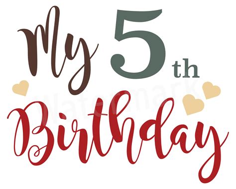 Happy Fifth Birthday SVG Five Year Old Happy 5th Birthday | Etsy