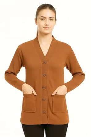 Buy TOLLFREE Women’s Cardigan | Solid Full Sleeve Sweater for Women | V ...