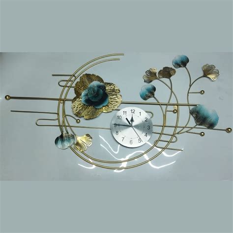 Halfmoon Metallic Wall Art Clock (48 x 24 Inches) - Punam Metalcrafts