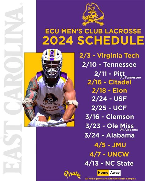 ECU Mens Lacrosse | Our 2024 Spring Schedule is here! We can't wait to ...
