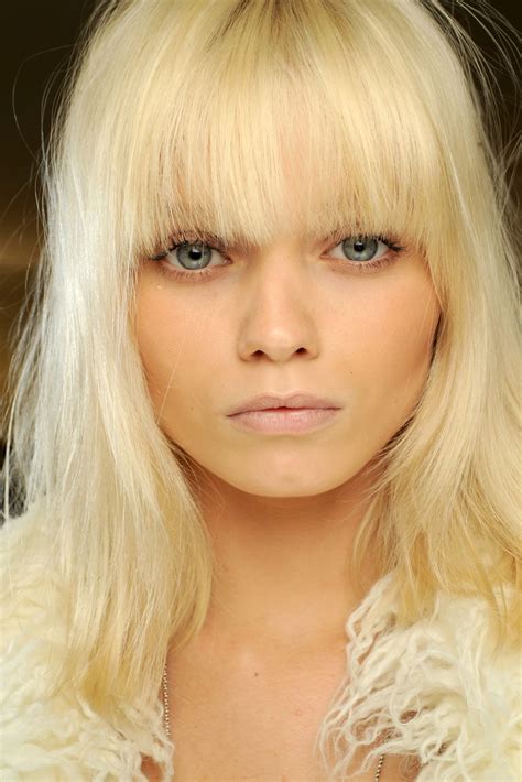 blonde hair with bangs
