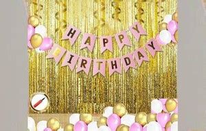 Flipkart.com | FANEX Solid 1 Pink Happy Birthday Banner+2 Pc Gold ...