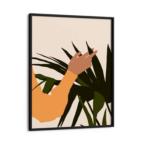 Boho Abstract Art Print of Hand Touching Ferns - Wall Decor – Nook At You