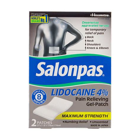 Salonpas Lidocaine Pain Relieving Gel Patch, 2 ct | Hamilton Place