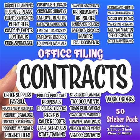 Office Filing Organizing Stickers - Etsy