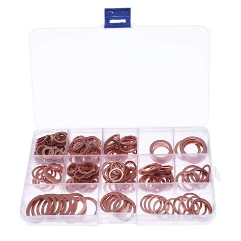 Buy Brass Flat and Lock Washers 280pcs Assorted 12 Size Solid Copper ...