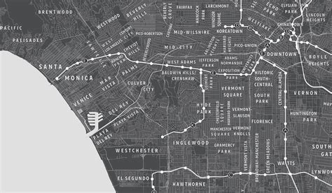 Detailed Los Angeles Neighborhoods Map - Etsy