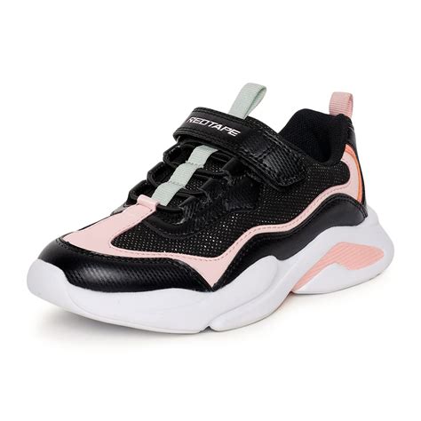 Red Tape Unisex Kids Black and Pink Walking Shoes-12 : Amazon.in: Shoes ...