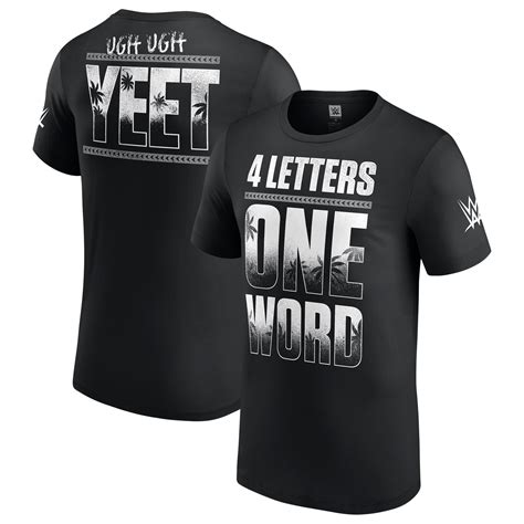 Men's Black Jey Uso Four Letters, One Word T-Shirt - Walmart.com
