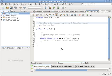 Java HelloWorld NetBeans 的图像结果