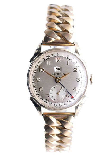 Benrus Day-Date Hand Calendar Vintage Watch with Original Bracelet ...