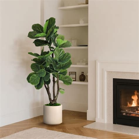 Edvivi 54-in Green Indoor Floor Fiddle Leaf Artificial tree in the ...