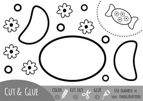 Papierowa gra edukacyjna dla dzieci, cukierki. Użyj kredek, nożyczek i ...