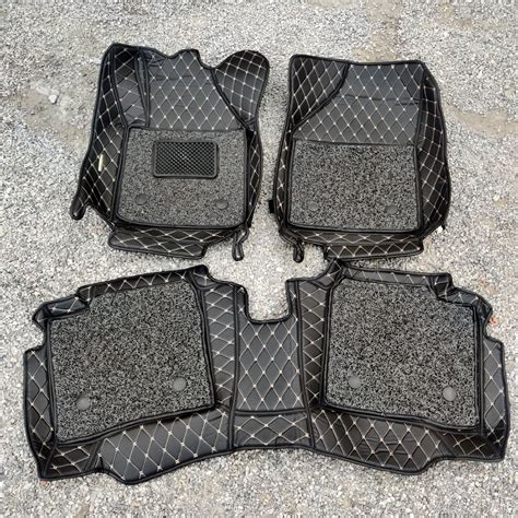 7D Car Floor Mats (Black) Complete Set for Maruti Suzuki Baleno ...