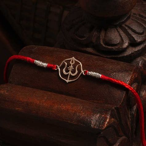 Shiva Trisul 925 Silver Rakhi – PALMONAS