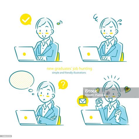 New Graduates Job Hunting Outline Illustrations Stock Illustration ...