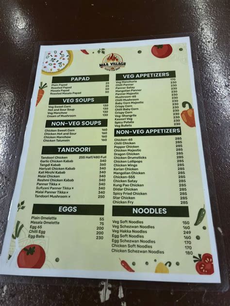 Menu at Maa Village - Taste the Best, Hyderabad