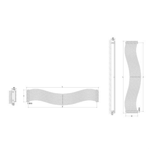 Steel hot water radiator, modern design, Wave by Scirocco H