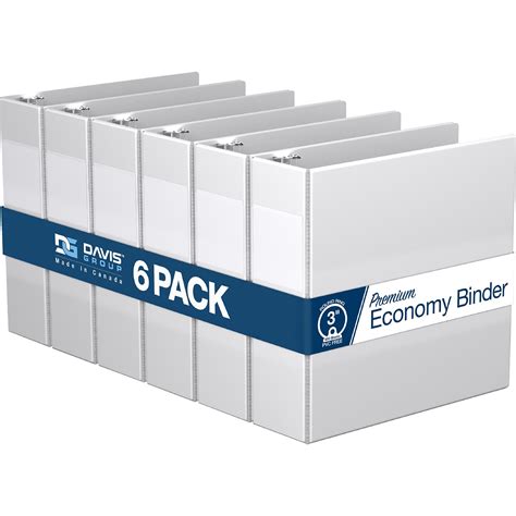Davis Group Premium Economy 3" 3-Ring Non-View Binders, White, 6/Pack ...