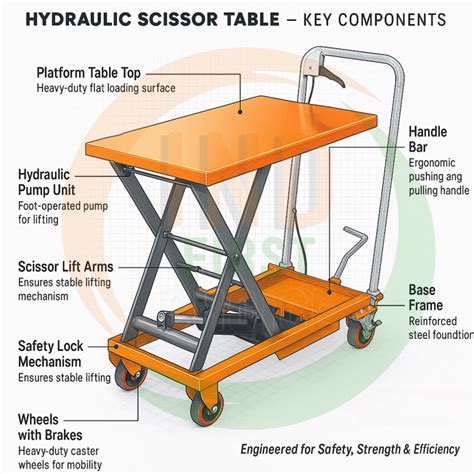 IND FIRST CHOICE Manual Hydraulic Scissor Lift Table | 1000 Kg Capacity ...