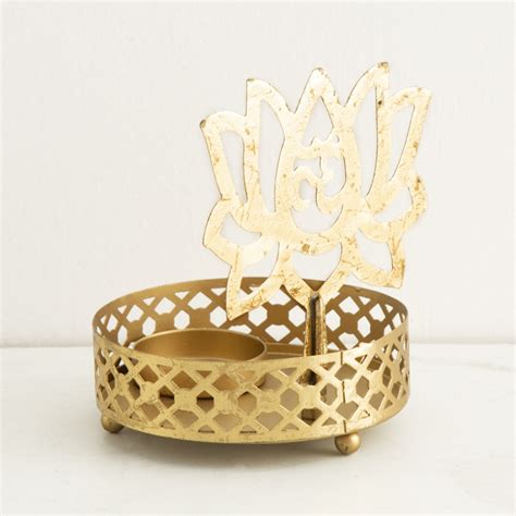 Buy Divine Stencil Lotus Candle Holder from Home Centre at just INR 199.0