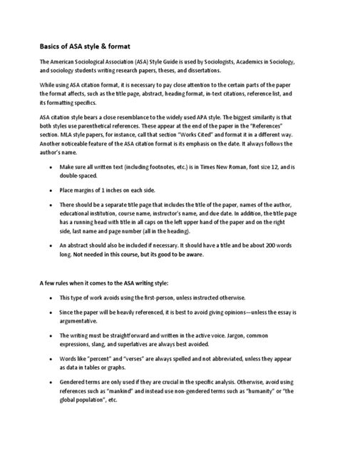 Image result for Example of Asa Style Paper