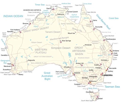 Map of Australia - Cities and Roads - GIS Geography