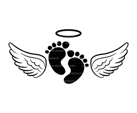Baby Loss Memorial Svg, Angel Wings and Halo, Infant Loss Svg, Miscarriage Svg. Vector Cut File ...