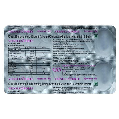 Veinflux Forte Tablet | Uses, Side Effects, Price | Apollo Pharmacy