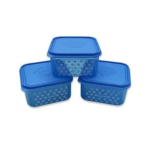 Buy VYORA Plastic Square Air Tight Storage Containers (Pack of 3 ...
