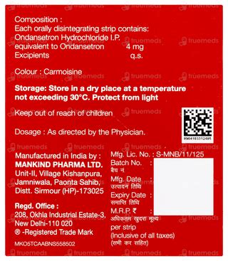 Vomikind Fast 4 MG Disintegrating Strip | Order Vomikind Fast 4 MG ...