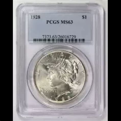 1928 Peace Silver Dollar PCGS MS-63 - Lost Dutchman Rare Coins