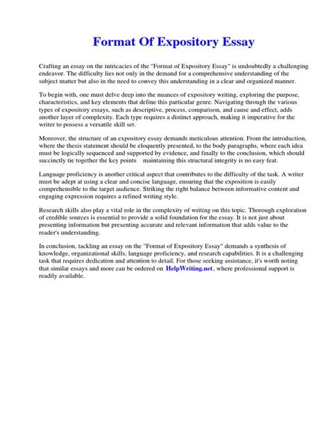 Image result for Exposition Essay Format