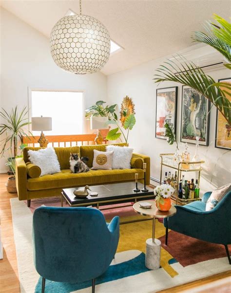 mid century living room decor