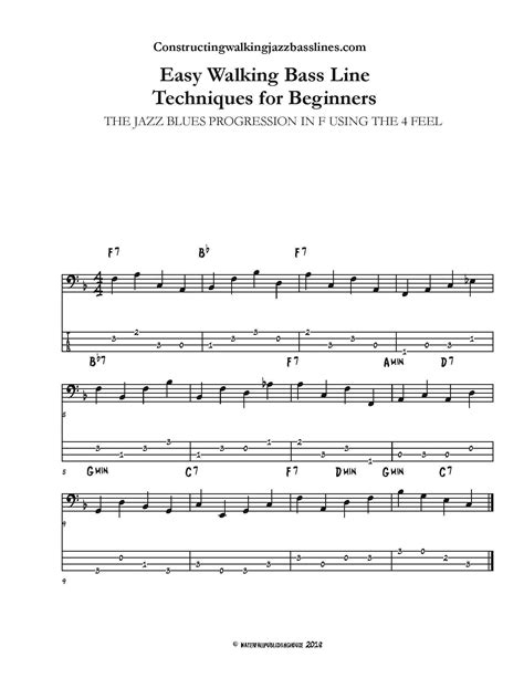 Jazz Walking Bass Lines at Nathan Brodzky blog