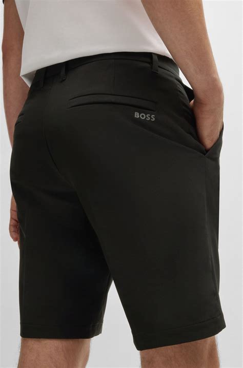 BOSS - Slim-fit shorts in easy-iron four-way stretch fabric