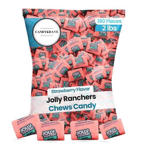 Jolly Rancherrs Chews Candy - Strawberry Flavor - 190 Pieces of Intense ...