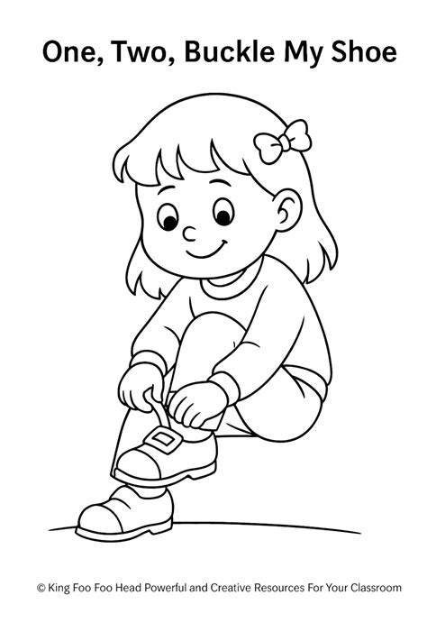 One, Two, Buckle My Shoe Coloring Page | Counting Rhyme for Kids (CKLA)