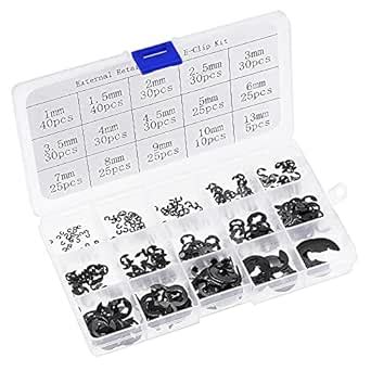 uxcell E-Clip Circlip - 400Pcs 15-Size External Retaining Shaft Snap ...