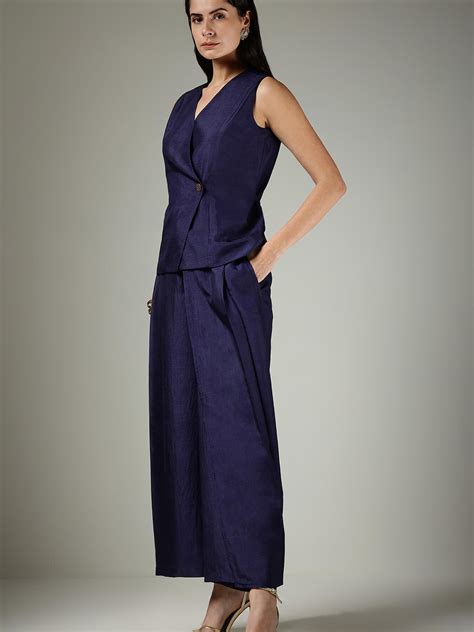 Waistcoat & Trousers Co-ord Set - Navy Blue – FableStreet