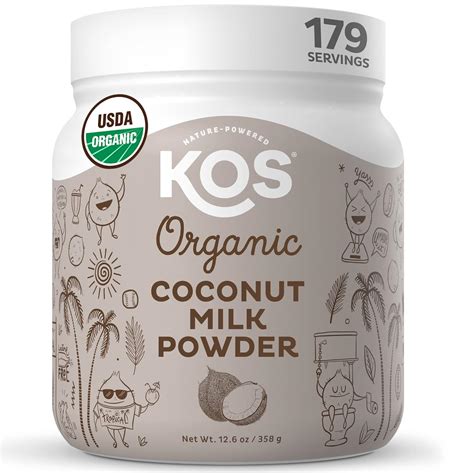 KOS Organic Coconut Milk Powder, USDA Certified Organic - 0g Sugar, MCT ...